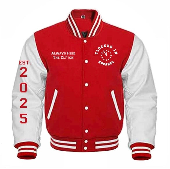 CLOCKED IN APPAREL VARSITY JACKETS