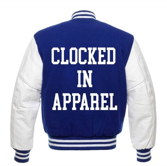 CLOCKED IN APPAREL VARSITY JACKETS