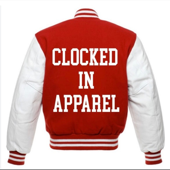 CLOCKED IN APPAREL VARSITY JACKETS